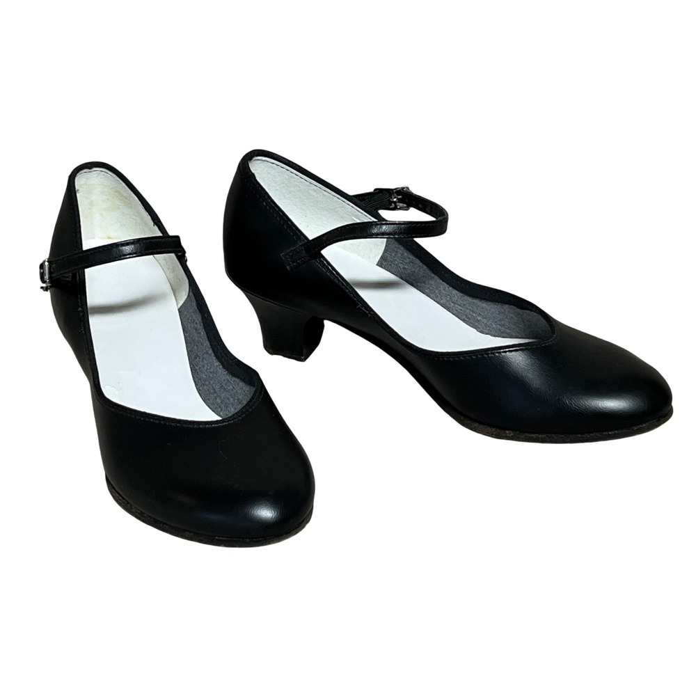 Unbranded Mary Jane Character Dance Shoes Womens 6 Black Leather Low Heel Buckle